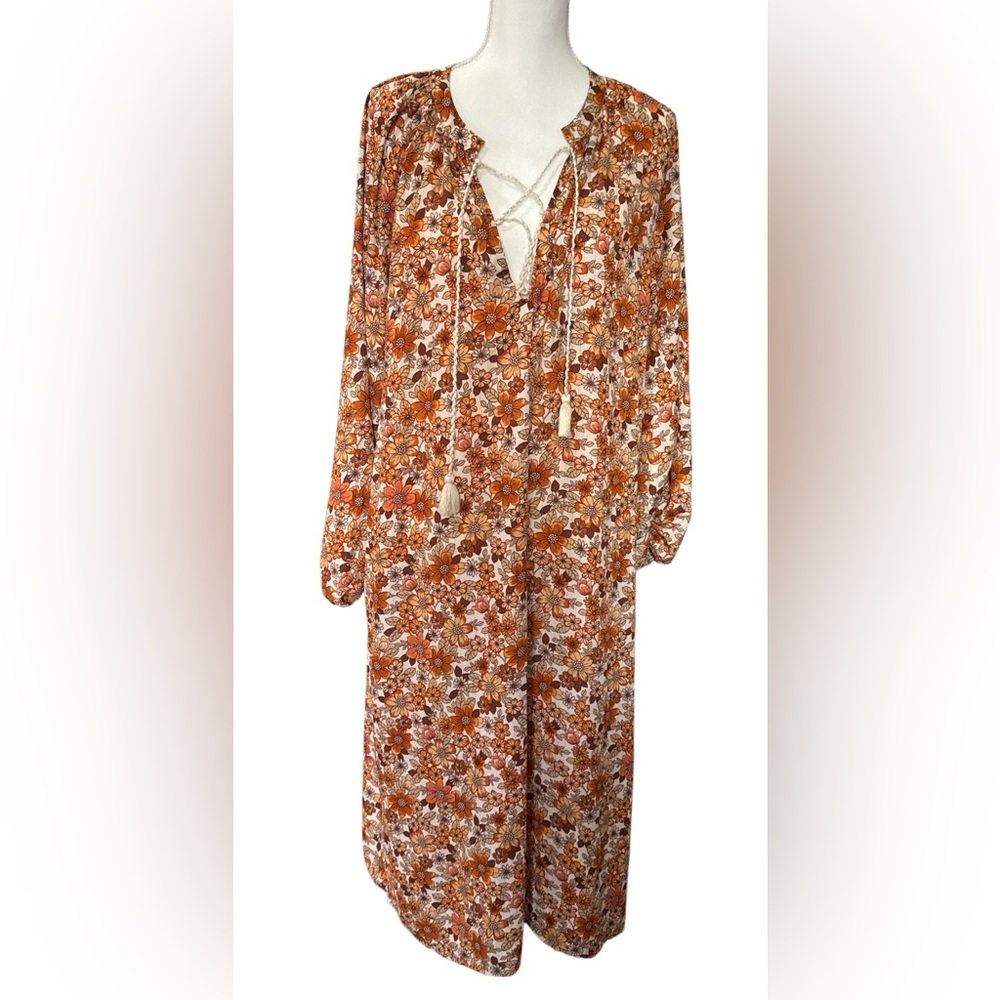 Traffic People Autumn Floral long Dress
